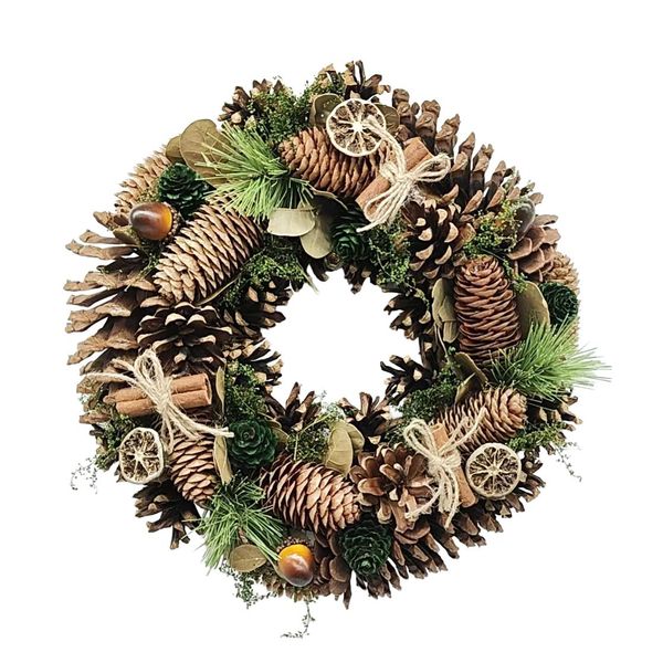 Wreath - Natural Cones / Cinamon /String - 36cm