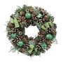 Wreath  - Green Ribbon Bows /Bells / Trees- 36cm