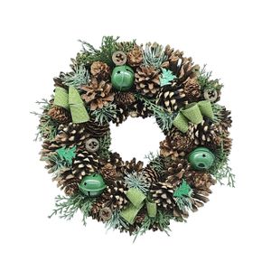 Wreath  - Green Ribbon Bows /Bells / Trees- 30cm
