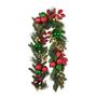 Mixed Foliage & Bauble Garland - Red / Green / Gold - 182cm