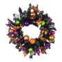 Halloween Pumpkin & Candy Black Foliage Wreath - 60cm