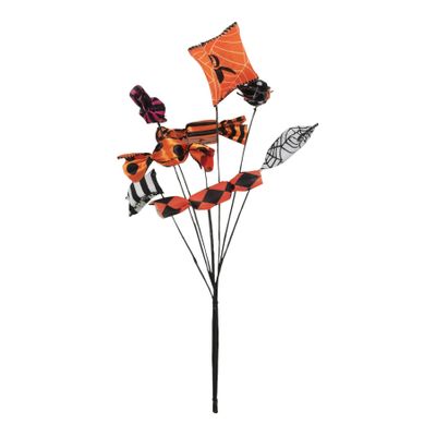Halloween Candy Stem - Black / Orange - 45cm