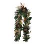 Mixed Foliage, Bauble & Magnolia Garland - Brown - 182cm