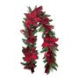 Rose, Poinsettia & Bauble Garland - Burgundy - 182cm