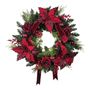 Rose, Poinsettia & Bauble Wreath - Burgundy - 60cm