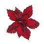 Beaded Poinsettia Clip - Red - 22cm