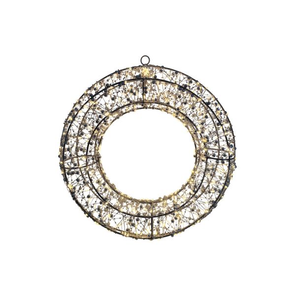 Wire Wreath with LED Flashing Lights  & 6Hr Timer - Warm White - 38cm 