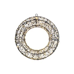 Wire Wreath with LED Flashing Lights  & 6Hr Timer - Warm White - 38cm 