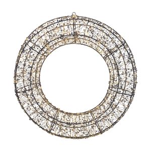 Wire Wreath with LED Flashing Lights  & 6Hr Timer - Warm White - 70cm 