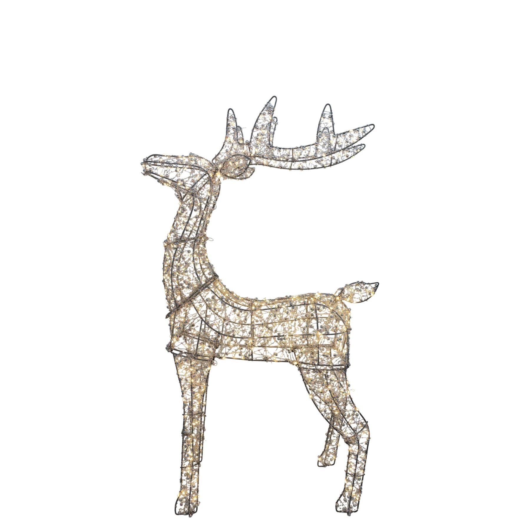 Reindeer Covered with LED Flashing Lights & 6Hr Timer KD - Warm White  - H80cm