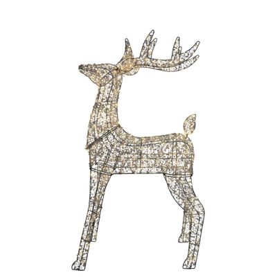 Reindeer Covered with LED Flashing Lights & 6Hr Timer KD - Warm White  - H100cm
