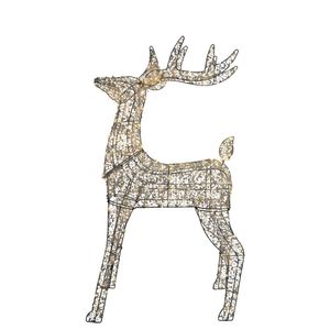 Reindeer Covered with LED Flashing Lights & 6Hr Timer KD - Warm White  - H100cm