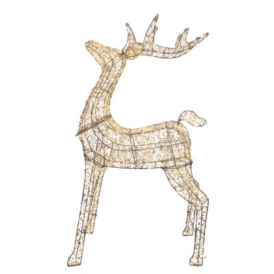 Reindeer Covered with LED Flashing Lights & 6Hr Timer KD Warm White  - H120cm