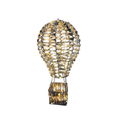 Hot Air Balloon  with LED Flashing Lights & 6Hr Timer KD - Warm White -H48cm