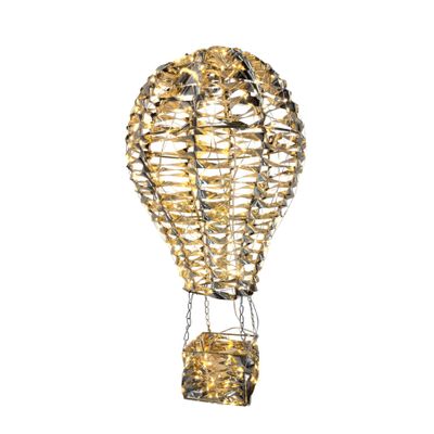 Hot Air Balloon  with LED Flashing Lights & 6Hr Timer KD - Warm White -H60cm