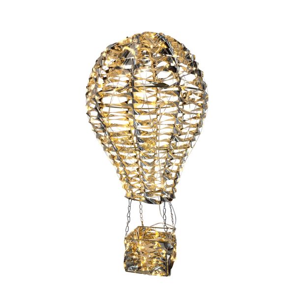 Hot Air Balloon  with LED Flashing Lights & 6Hr Timer KD - Warm White -H60cm