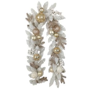 Foliage & Bauble Berry Garland - Champagne / White - 182cm