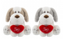 Coffee And Cream Comical Dog With Love Heart (22Cm)