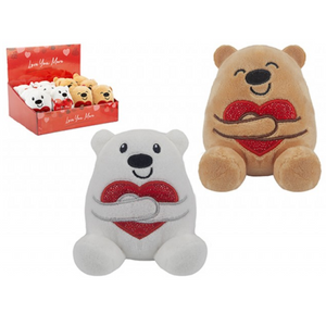 Love Bear Hugging Shiny Heart (10cm)