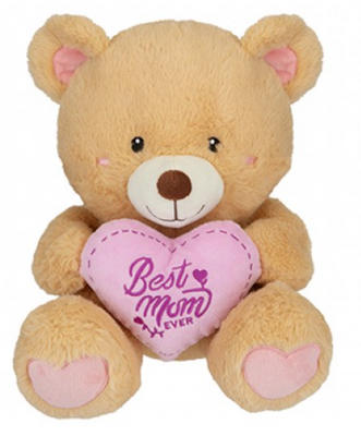 Sitting Value Bernie Light Brown Bear with Mum Heart (30cm)