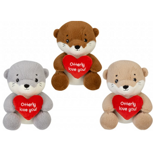 Otterly Love You Otter With Heart 3 Asst (20cm)