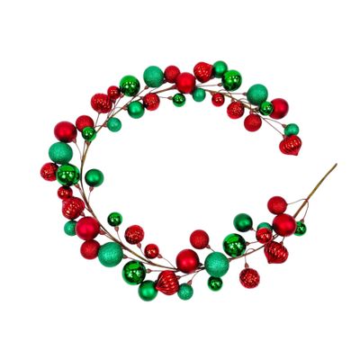 Bauble Garland - Red & Green - 165cm
