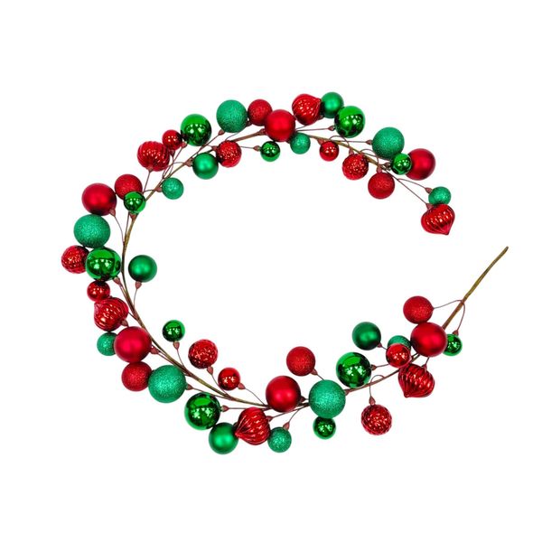 Bauble Garland - Red & Green - 165cm