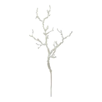 Artificial Plastic Twig Spray - Ice White -H76cm