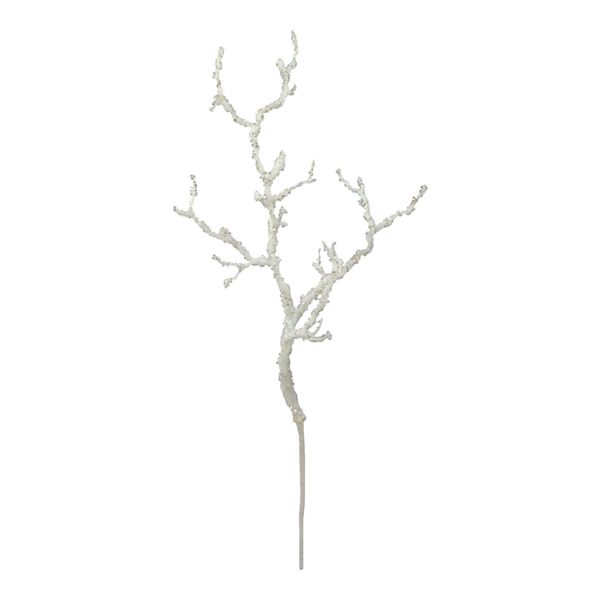 Artificial Plastic Twig Spray - Ice White -H76cm