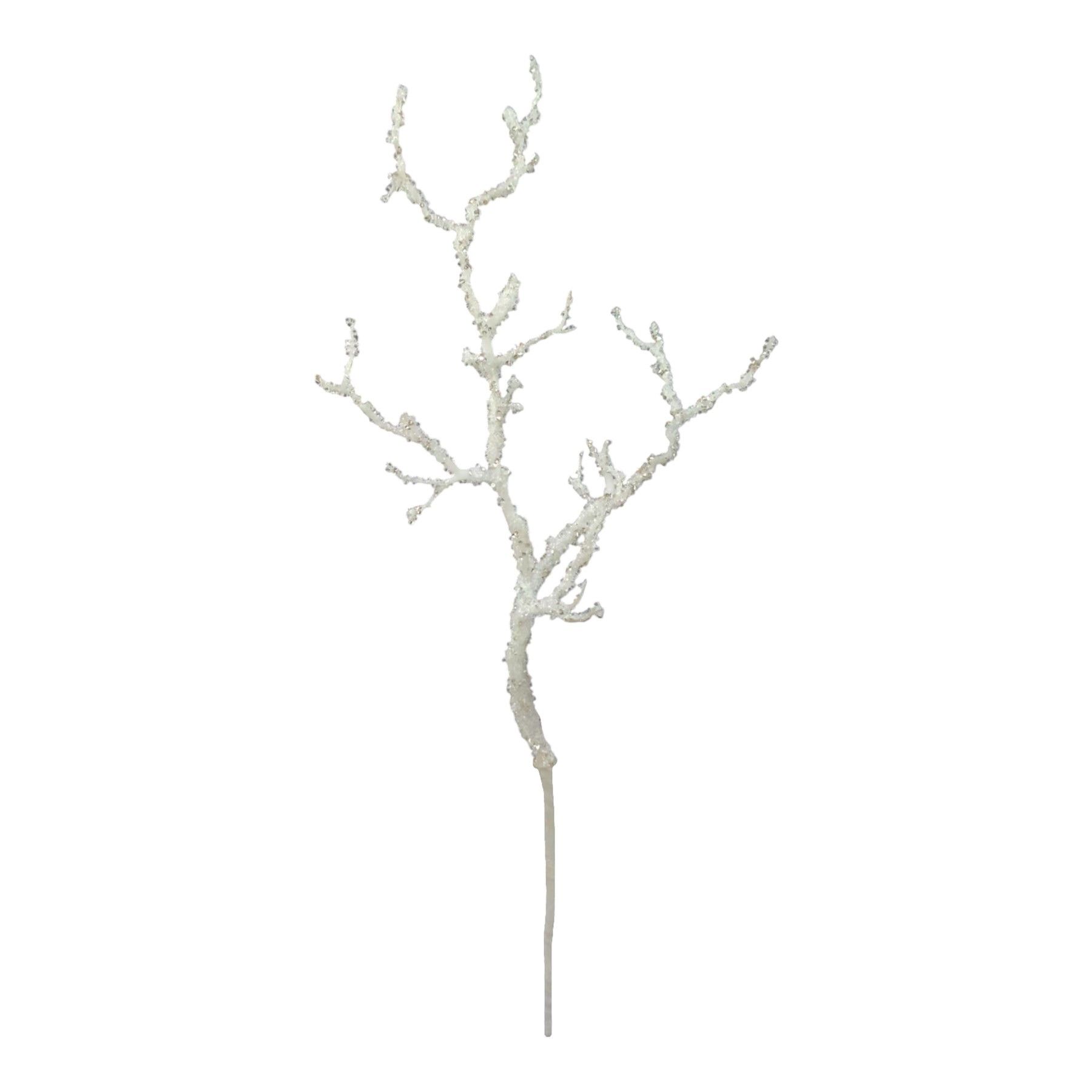 Artificial Plastic Twig Spray - Ice White -H76cm
