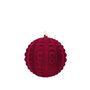 Flocked Bauble - Burgundy - 10cm