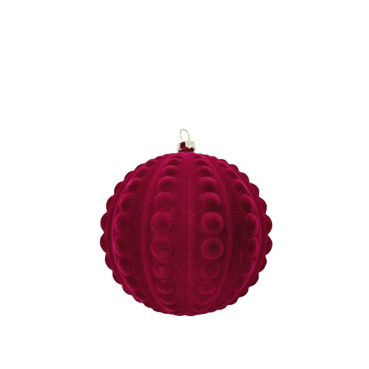 Flocked Bauble - Burgundy - 10cm