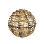 Shiny Gold Hanging Ball with LED Flashing Lights & 6Hr Timer -Warm White -30cm