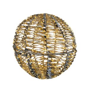 Shiny Gold Hanging Ball with LED Flashing Lights & 6Hr Timer -Warm White -40cm
