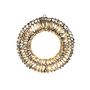 Shiny Gold Hanging Deco Wreath with LED Flashing Lights & 6Hr Timer - Warm White