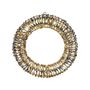 Shiny Gold Hanging Deco Wreath with LED Flashing Lights & 6Hr Timer - Warm White
