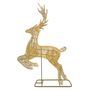 Shiny Gold Reindeer on Stand with LED Flashing Lights & 6Hr Timer KD -Warm White