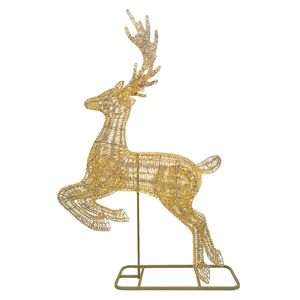 Shiny Gold Reindeer on Stand with LED Flashing Lights & 6Hr Timer KD -Warm White