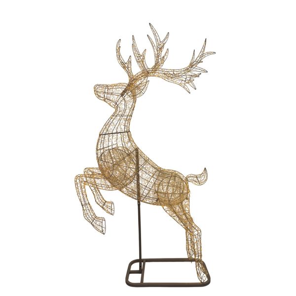 Wire Reindeer on Stand  with LED  Lights & 6Hr Timer KD - Warm White - 320cm