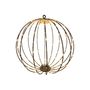 Gold Wire Hanging Globe with LED Lights & 6Hr Timer - Warm White - 30cm