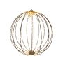 Gold Wire Hanging Globe with LED Lights & 6Hr Timer - Warm White - 40cm