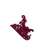 Flocked Sledge Hanging Decoration  - Burgundy - 12.5cm