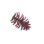Flocked  Open Pinecone Hanging Decoration - Burgundy - 15cm