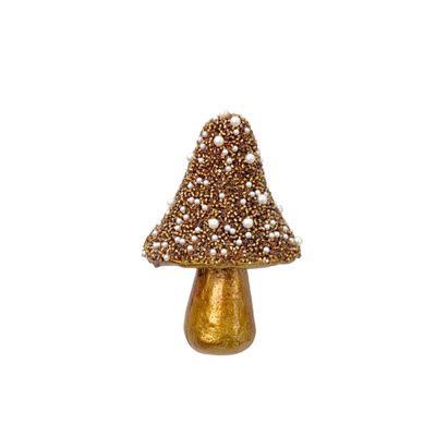 Glitter Mushroom Hanging Decoration - Copper - 12x7.5cm