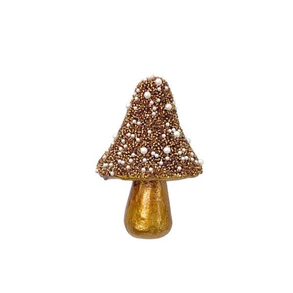 Glitter Mushroom Hanging Decoration - Copper - 12x7.5cm