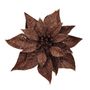 Poinsettia on Clip - Brown - 23cm