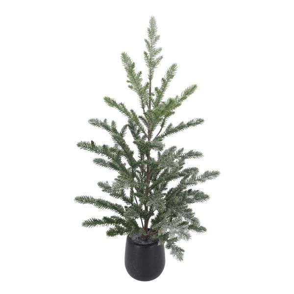 Frosted Pine Tree in Black Pot - H58cm