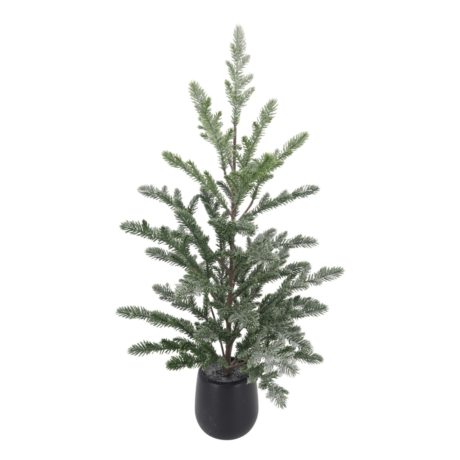 Frosted Pine Tree in Black Pot - H58cm