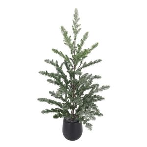 Frosted Pine Tree in Black Pot - H58cm
