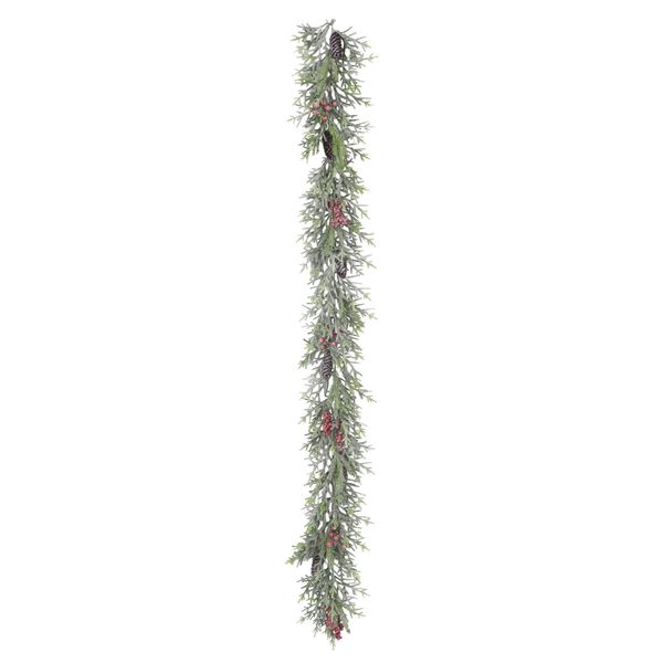Frosted Pinecone and Red Mixed Berries Garland - 182cm
